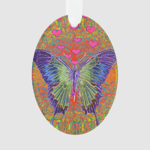Butterfly met hartvormige patronen ornament