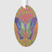 Butterfly met hartvormige patronen ornament (voorkant)