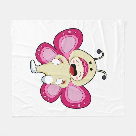 Butterfly met kostuum fleece deken (Voorkant (Horizontaal))