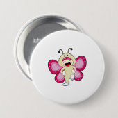 Butterfly met kostuum ronde button 7,6 cm (Voorkant /achterkant)