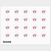 Butterfly met kostuum ronde sticker (Vel)