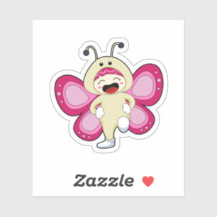 Butterfly met kostuum sticker