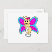 Butterfly met lint briefkaart (Voorkant / Achterkant)