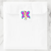 Butterfly met lint vierkante sticker (Tas)
