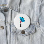 Butterfly met lipstick ronde button 7,6 cm (In situ)