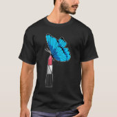 Butterfly met lipstick t-shirt (Voorkant)