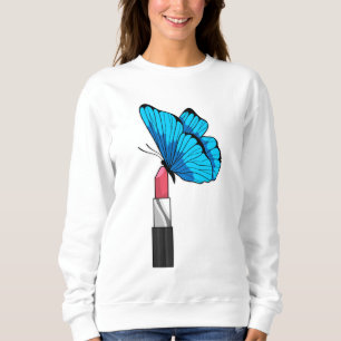 Butterfly met lipstick trui