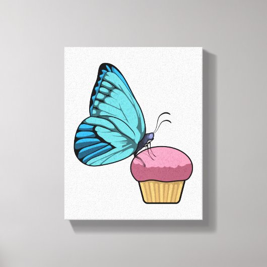 Butterfly met Muffin Canvas Afdruk (Voorkant)