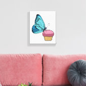 Butterfly met Muffin Canvas Afdruk (Insitu (Woonkamer))