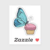 Butterfly met Muffin Sticker (Vel)