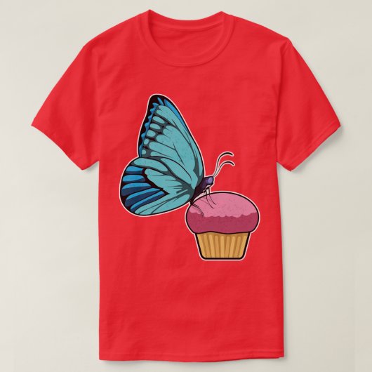 Butterfly met Muffin T-shirt (Design voorkant)
