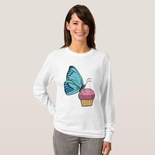 Butterfly met Muffin T-shirt (Voorkant volledig)
