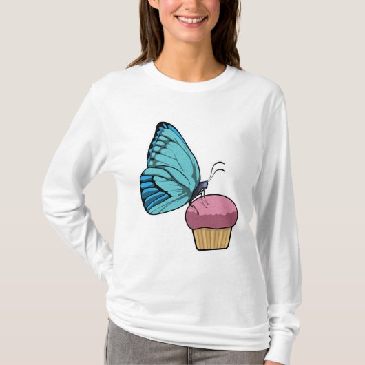 Butterfly met Muffin T-shirt (Voorkant)