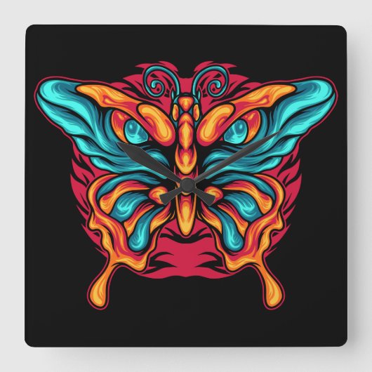 Butterfly met oog vierkante klok (Voorkant)
