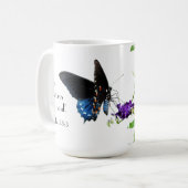 Butterfly met Psalm verse 23:3 Koffiemok (Voorkant links)