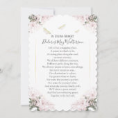 Butterfly met roze flauwsympathie Hartelijk dank Kaart (Achterkant)