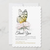 Butterfly met roze flauwsympathie Hartelijk dank Kaart (Voorkant)