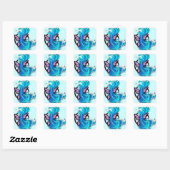 Butterfly met Waves Vierkante Sticker (Vel)