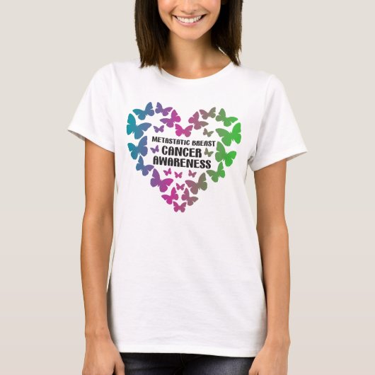 Butterfly Metastatic Breast Cancer Awareness T-shirt (Voorkant)