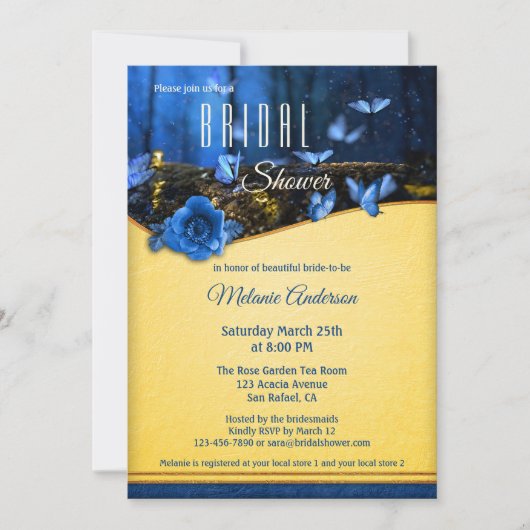 Butterfly Midnight Enchanted Forest Vrijgezellenfe Kaart (Voorkant)