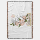 Butterfly Mind – floral line art Deken (Voorkant Verticaal)