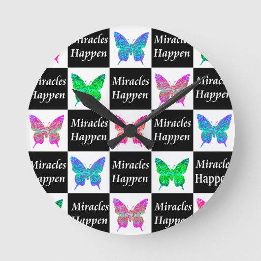 BUTTERFLY MIRACLES GEBEURD ONTWERP RONDE KLOK (Voorkant)
