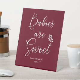 Butterfly Modern Minimal Babies Are Sweet Reclamebord Met Voetstuk