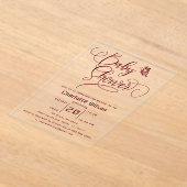 Butterfly Modern Minimal Baby Shower Acryl Uitnodigingen (Laagn)