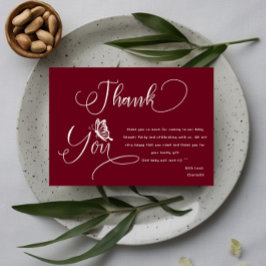 Butterfly Modern Minimal Baby Shower Bedankkaart