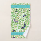 Butterfly Modern Stylish Navy Blue Monogram Bad Handdoek (Handdoek)