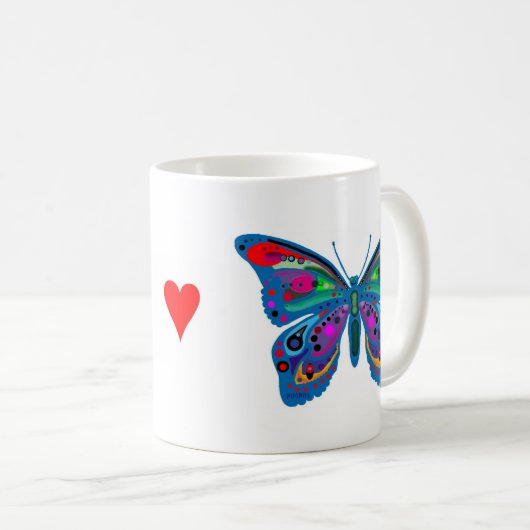 Butterfly mok, "Wees de verandering..." Koffiemok (Voorkant rechts)