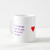 Butterfly mok, "Wees de verandering..." Koffiemok (Voorkant links)