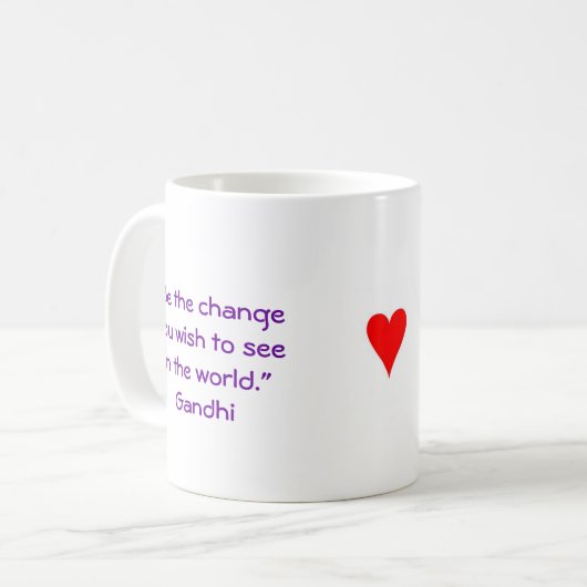 Butterfly mok, "Wees de verandering..." Koffiemok (Voorkant links)