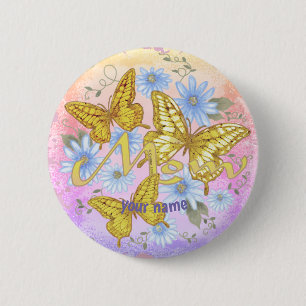 Butterfly Mom op maat Ronde Button 5,7 Cm