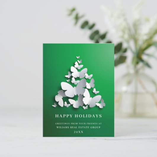 Butterfly Monarch Christmas Corporate Greeting Briefkaart (Staand voorkant)