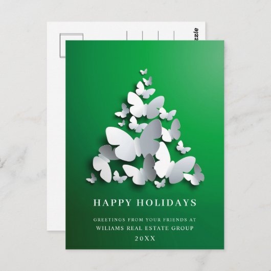Butterfly Monarch Christmas Corporate Greeting Briefkaart (Voorkant / Achterkant)