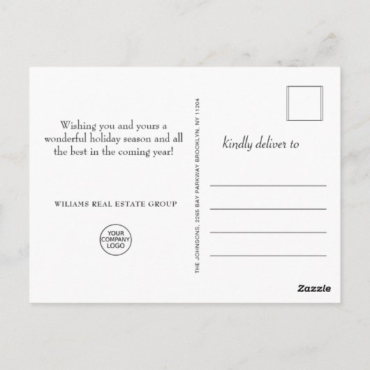 Butterfly Monarch Christmas Corporate Greeting Briefkaart (Achterkant)