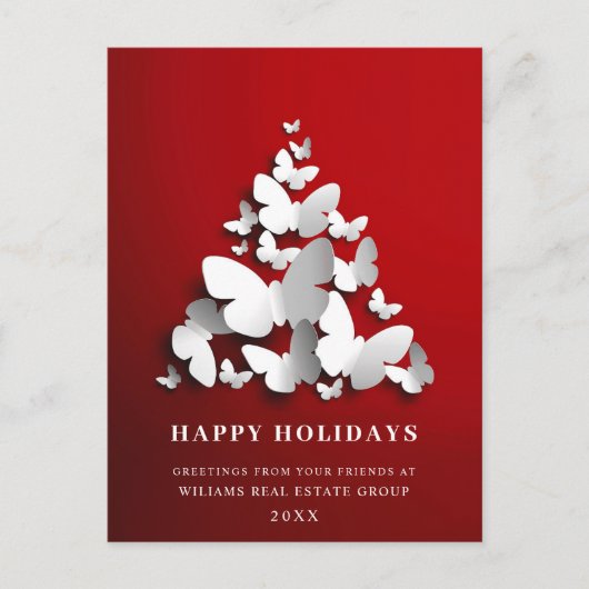 Butterfly Monarch Christmas Corporate Greeting Briefkaart (Voorkant)