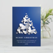 Butterfly Monarch Christmas Corporate Greeting Feestdagenkaart (Staand voorkant)