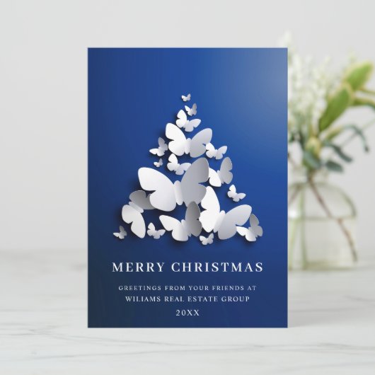 Butterfly Monarch Christmas Corporate Greeting Feestdagenkaart (Staand voorkant)