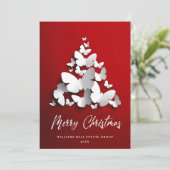 Butterfly Monarch Christmas Corporate Greeting Feestdagenkaart (Staand voorkant)