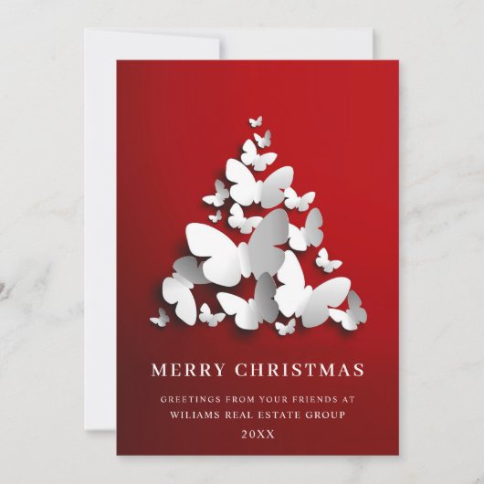 Butterfly Monarch Christmas Corporate Greeting Feestdagenkaart (Voorkant)