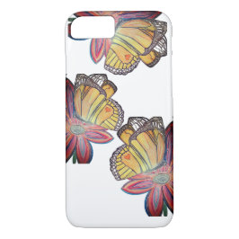 Butterfly monarch colorful two sided iPhone 8/7 hoesje