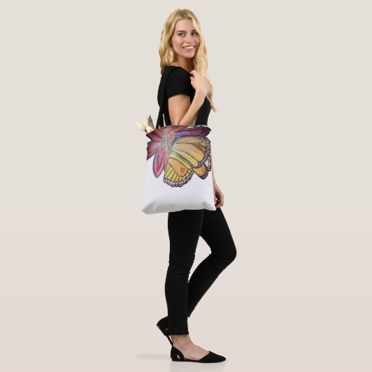 Butterfly monarch colorful two sided tote bag (Op model)