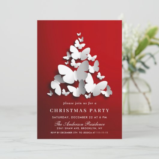 Butterfly Monarch Holiday CHRISTMAS PARTIJ Kaart (Staand voorkant)