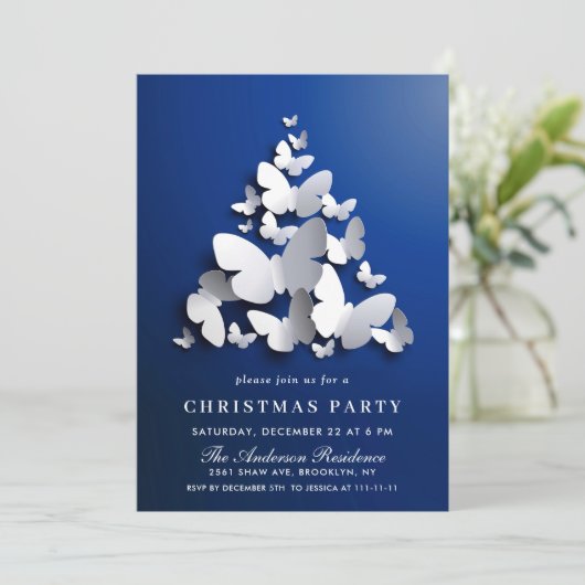 Butterfly Monarch Holiday CHRISTMAS PARTIJ Kaart (Staand voorkant)