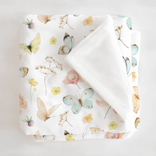 Butterfly Monogram Fleece Blanket