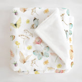 Butterfly Monogram Fleece Blanket Deken