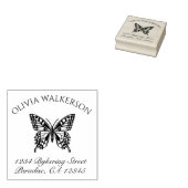 Butterfly mooie achternaam retouradres rubberstempel (Gestempeld)