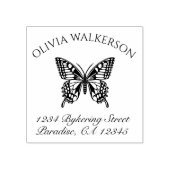 Butterfly mooie achternaam retouradres rubberstempel (Afrduk)
